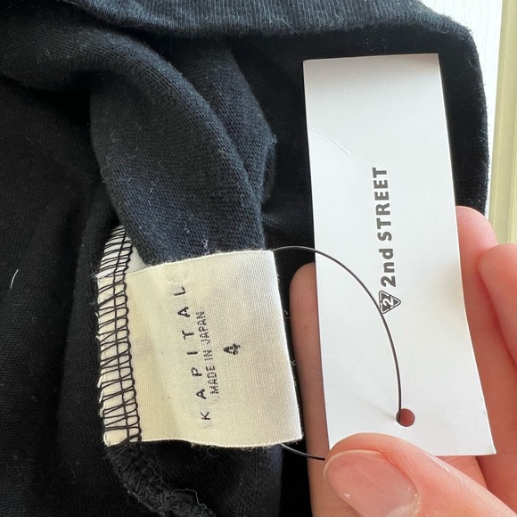 KAPITAL Crew-T Bone Tee T-shirt Skeleton Black/White - Picture 6 of 8